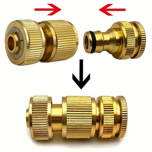 3/4 Inch Y Brass Quick Connector <strong>Set</strong> for Garden <strong>Hose</strong> Pipes Copper Material Plastic Shut off Fitting Painted Surface Treatment - Product Image 2