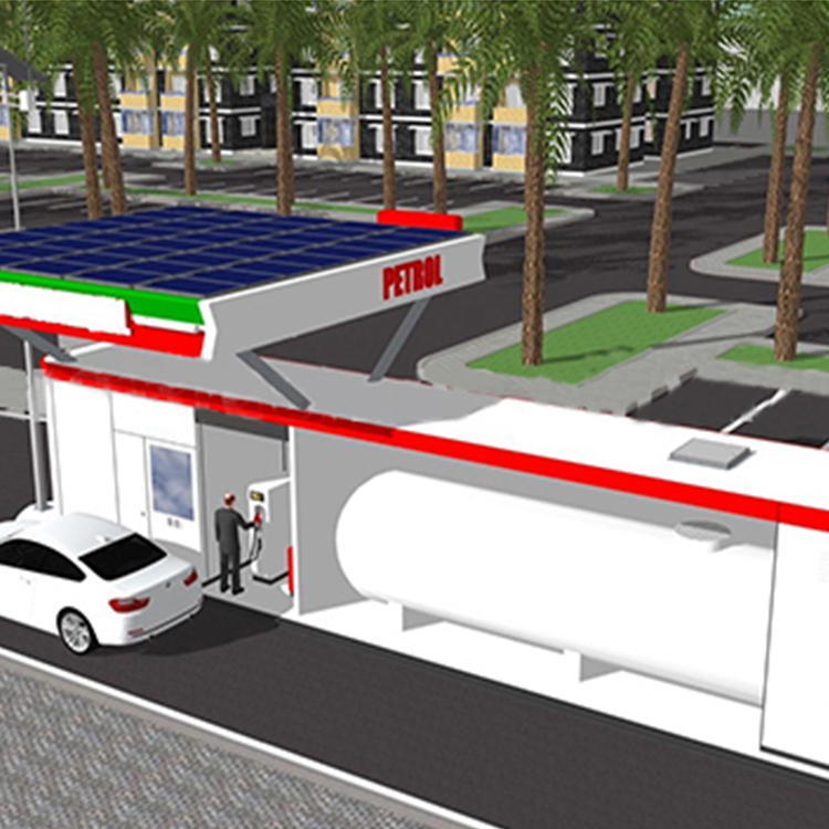 Stazione di servizio di carburante portatile con capacità di 30 Cbm con distributore di carburante portatile per stazione di rifornimento del pannello solare con serbatoio