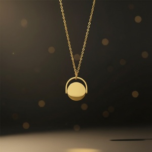 Collier Pendentif Rotatif Personnalisé en Acier Inoxydable avec Breloques Vides à Graver – Chaîne Tendance pour Anniversaire - Product Image 6