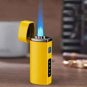 Briquet torche triple flamme en alliage de zinc à 3 jets, rechargeable par USB, au <span class=keywords><strong>butane</strong></span>, vente directe usine, pas cher - Product Image 6