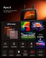 Monitor de Campo Hollyland Pyro 5 con Pantalla Táctil, Transmisor y Receptor de Video Inalámbrico de Doble Banda 2.4G/5G, Compatible con Monitoreo de 4 Vías