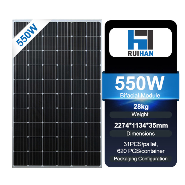 High Efficiency Monocrystalline Solar Panels for Photovoltaic Systems 550 Watts