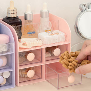Organisateur de bureau à <span class=keywords><strong>tiroirs</strong></span> Boîte de rangement de cosmétiques Boîte de maquillage en <span class=keywords><strong>plastique</strong></span> avec 4 mini <span class=keywords><strong>tiroirs</strong></span> - Product Image 6