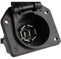 Prise de feux de remorque OEM 7 lames à 7 broches grande prise ronde remorque RV voiture tracteur Yacht tout-terrain US 7way à EU 7pin adaptateur