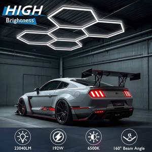 Garage <b>Light</b> Hexagon <b>LED</b> Tube Honeycomb <b>Ceiling</b> Lighting 110V-240V Modern High CRI 90 <b>Dimmable</b> 5000K Daylight 264000 Lumens - Product Image 2