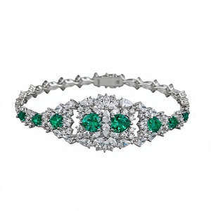 Pulsera de Lujo para Mujer en Plata 925 con Diamante Sintético Cultivado en Laboratorio, Corte Oval Clásico, Certificado IGI, para Boda - Product Image 1