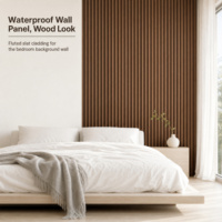 Panel Dinding PVC WPC Tahan Air Motif Kayu untuk Dinding Kamar Tidur dan Dekorasi Rumah