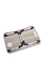 Table pliante simple pour ordinateur portable, table de lit avec fente pour cartes et porte-gobelet, bureau paresseux pour étudiants, dortoir, maison, bureau