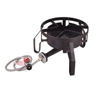 Réchaud de camping portable 110000 BTU à gaz GPL simple, brûleur en fonte haute pression, facile à nettoyer