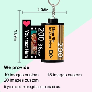 <span class=keywords><strong>Porte</strong></span>-clés personnalisé GIFTSDIY en forme de bobine de <span class=keywords><strong>pellicule</strong></span> <span class=keywords><strong>photo</strong></span> avec album et motif de bande de <span class=keywords><strong>pellicule</strong></span> - Product Image 3