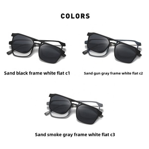 New đúp chùm Titanium khung quang học với Magnetic Clip on tac phân cực Kính mát ống kính UV400 thể thao kính cho nam giới 9715 - Product Image 6