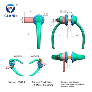 มือจับ<span class=keywords><strong>ประตู</strong></span>เตาอบ/ตู้แบบหนาพิเศษ สแตนเลส 304 สำหรับอุปกรณ์อุตสาหกรรม ห้องเย็น ติดตั้งง่าย - Product Image 4