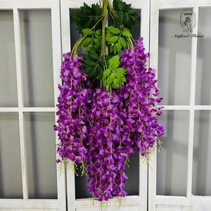 Flores colgantes de glicinia de seda artificial de alta calidad personalizadas al por mayor a bajo <span class=keywords><strong>precio</strong></span> de fábrica DKB para decoración del hogar de bodas - Product Image 2