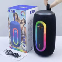 Altavoces Estéreo Inalámbricos Portátiles de Bambú RGB con Micrófono Incorporado, Potencia de Salida de 10-30 W para iPhone, Uso en Fiestas