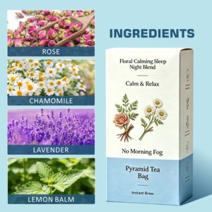 Té Herbal de Hojas Sueltas de Grado Premium Bai Sheng, para Dormir, Alivio Natural del <span class=keywords><strong>Insomnio</strong></span>, Manzanilla y Lavanda, Sin Aditivos, en Envase Hermético - Product Image 6