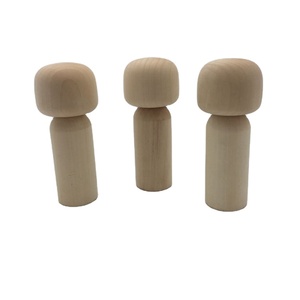 HOYE artigianato bambini casa delle bambole decorazione colore naturale pittura fai da te giocattolo bambola peg in legno - Product Image 6