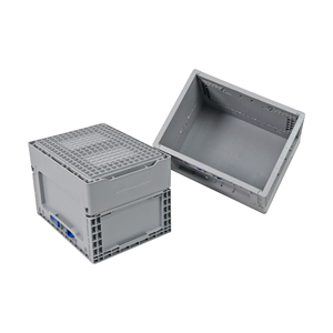 EU規格準拠のプラスチック製折りたたみ式コンテナ、物流保管および倉庫整理用の折りたたみ式積み重ね可能クレート - Product Image 5