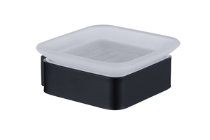 Accessoires de salle de bain Étagère à serviettes simple <span class=keywords><strong>murale</strong></span> en acier inoxydable noir mat avec <span class=keywords><strong>verre</strong></span> - Product Image 5