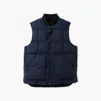 Gilet utilitaire matelassé unisexe personnalisable, col côtelé, fermeture éclair intégrale, double poche avant, décontracté, respirant, imprimé, pour l'extérieur et le voyage