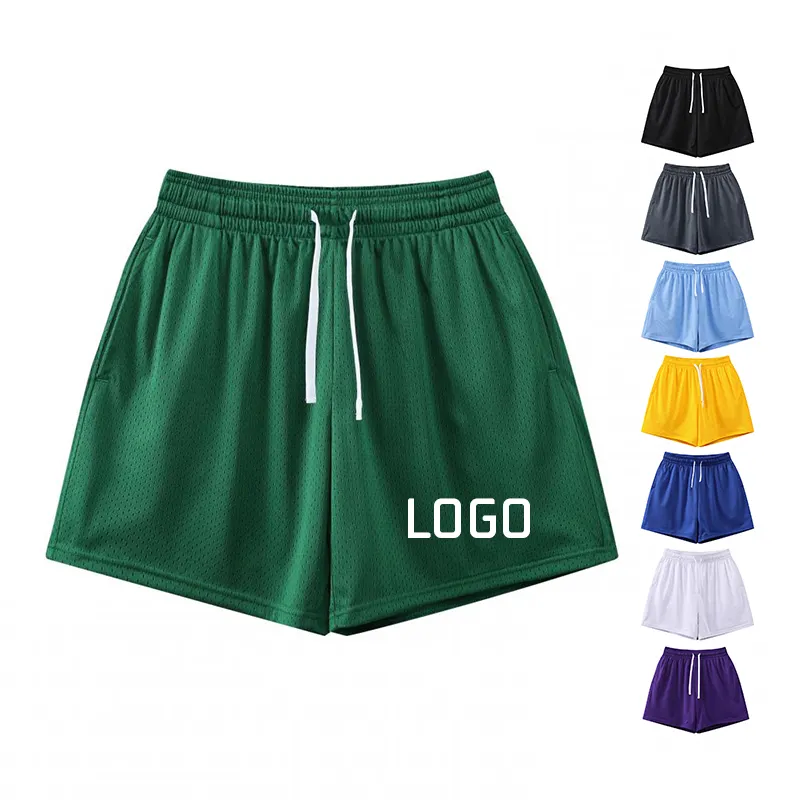 Men Clothes New Styles Fitness White Shorts Men Custom Logo Blank Sweat Shorts Solid Colors Mesh Short Pant