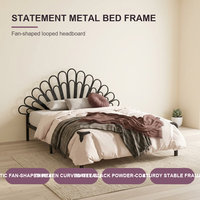 Cadre de lit en fer forgé vintage européen, design de tête et de pied de lit en métal de luxe pour la décoration de chambre
