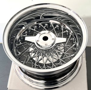 Nuovo Cerchio in Acciaio Cromato 13x7 14x7 a <span class=keywords><strong>60</strong></span> Raggi con Offset Inverso e Chiusura a Croce, Ruota Universale con Tappi e Adattatori Inclusi - Product Image 1