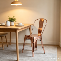 Chaise de salle à manger moderne en fer pour usage domestique et extérieur, idéale pour appartements, villas, gymnases, parcs et jardins