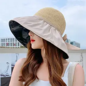 Summer New Fisherman Hat Outdoor Travel Beach Hat Big Brim Sunshade Foldable Bucket Hat