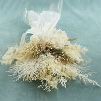 Bouquet de fleurs préservées fait main avec feuille de palmier naturelle, style bohème, décoration de mariage, arrangement floral pour la maison