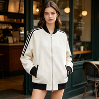 Veste universitaire personnalisée pour hommes et femmes, à blocs de couleur, avec fermeture éclair, manches longues, style baseball, uniforme d'équipe scolaire