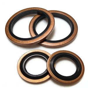 Rondelles d'étanchéité en acier inoxydable 1/4\" 3/8\" en caoutchouc métallique, filetage BSP, pièces automobiles NBR/EPDM/PTFE/FKM/Silicone - Product Image 3