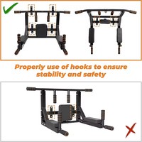 Support d'exercice à domicile-Tube en acier mural et barre de traction et de traction en mousse avec finition noire durable pour une utilisation en salle de sport en intérieur