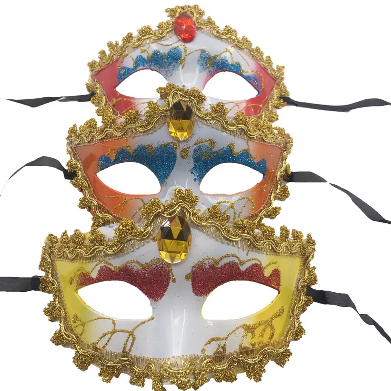 Veewon moda veneziana maschera viso piuma decorazione donne maschera maschera per Halloween costume party maschera 