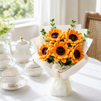Kit de Création Bouquet de Tournesols DIY – Composition Florale Faite Main avec Brins de Plumes pour Décoration Maison, Fêtes, Cadeaux et Activités en Classe