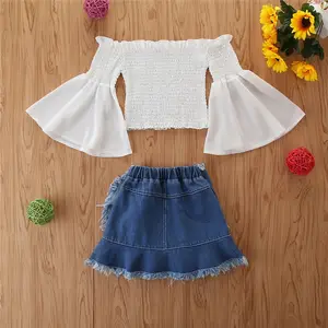 Lzh roupas infantis, vestidos para meninas, meninas, de ombro, manga mosca, roupas de verão