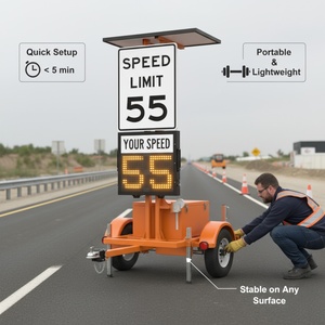 Sistema Portátil GA de Visualización de Advertencia de Velocidad para Vehículos, Detección Inteligente por Radar Solar para Seguridad Vial Urbana, Señales de Tráfico LED de Aluminio - Product Image 3