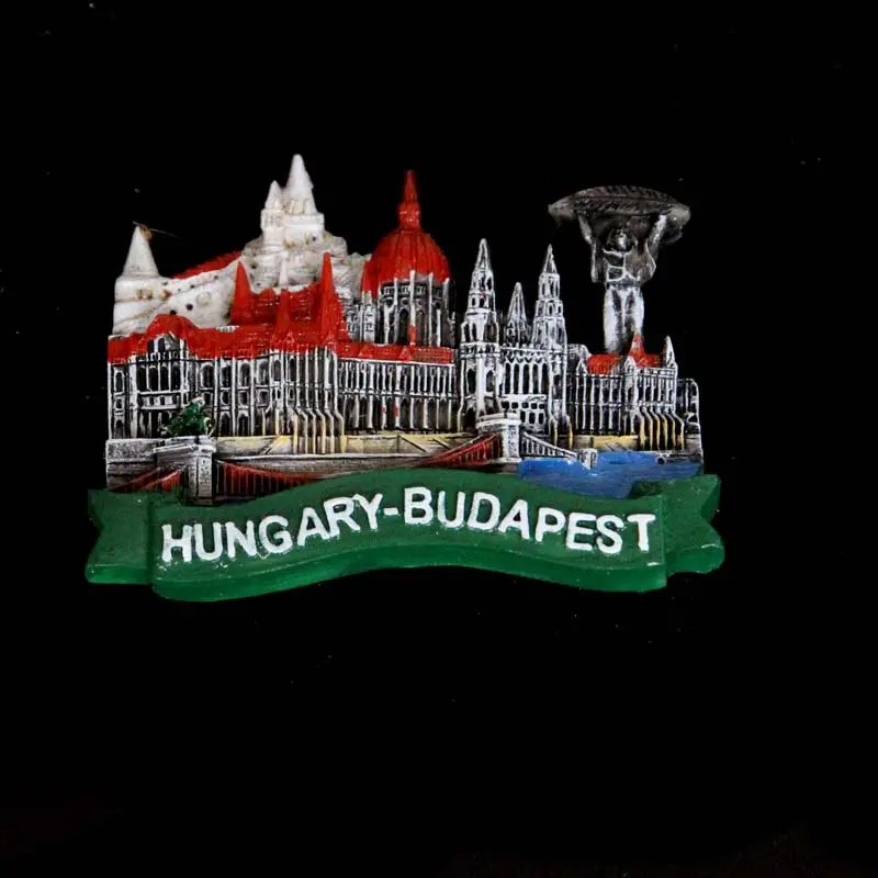 Groothandel Custom Ontwerp Budapest Hungary Bali Bahamas Toeristische Souvenir Hars Stad Koelkastmagneet