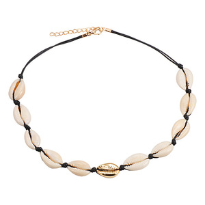 Handmade Summer Beach <strong>Shell</strong> Necklace <strong>Choker</strong>, Women Seashell Necklace With Bohemian Rope - Product Image 5