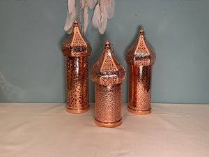 Đèn lồng treo hình dạng kim loại lãng mạn màu trắng phong cách Morocco, thiết kế rỗng, dùng trang trí nhà cửa, đám cưới, sự kiện - Product Image 6