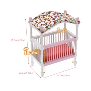 Meubles <span class=keywords><strong>miniatures</strong></span> <span class=keywords><strong>pour</strong></span> maison de poupée ILAND à l'échelle 1/12, <span class=keywords><strong>accessoires</strong></span> <span class=keywords><strong>pour</strong></span> maison de poupée, lit de bébé, armoire, chaise berçante, cheval à bascule - Product Image 2