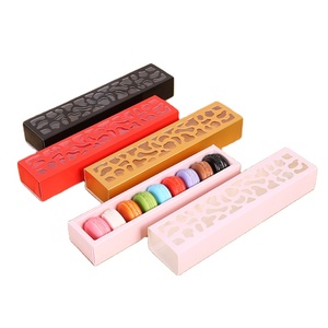 New design gold macaroon box Dessert box Cookie box Baking packaging