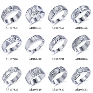 Bagues plaquées or Kirin pour hommes, alliances <span class=keywords><strong>de</strong></span> mariage, bijoux <span class=keywords><strong>de</strong></span> mariage pour hommes, bague <span class=keywords><strong>de</strong></span> mariage en or 18 carats plaqué or GH VVS Moissanite - Product Image 4