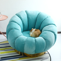 Mobilier moderne de luxe pour maison, ensemble de canapés en tissu et velours, forme de fleur, pouf, canapé modulaire incurvé