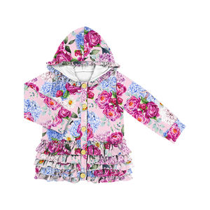 Sudaderas con Botones de Flores para Niñas, Mangas Largas, Chaquetas con Volantes para Otoño, Abrigos y Prendas Exteriores de Boutique para Niñas, Venta al por Mayor - Product Image 5