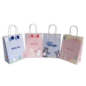 KUAIMA 22*11*27cm sacs de fête en papier épais pour enfants cadeau d'<span class=keywords><strong>anniversaire</strong></span> Goodie fourre-tout avec poignée petit emballage en papier pour bébé douche - Product Image 1