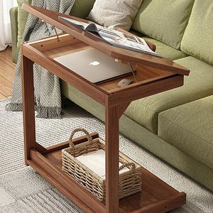 <span class=keywords><strong>Table</strong></span> basse moderne en bois massif <span class=keywords><strong>avec</strong></span> couvercle rabattable amovible, roulettes de <span class=keywords><strong>rangement</strong></span> et design multifonctionnel pour salon, chambre <span class=keywords><strong>à</strong></span> coucher, bureau - Product Image 2
