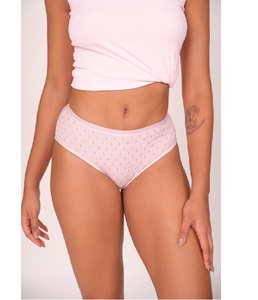 Culottes hipster en coton rose imprimé pour femme, taille mi-haute avec ceinture élastique souple, respirantes, douces et confortables, sous-vêtements intimes - Product Image 2