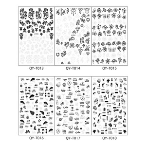 Cross-Border New Adhésif Noir Plage D'été Cocotier Pantoufles Feuille Motif Nail Autocollants - Product Image 4
