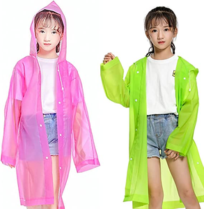 Ponchos de pluie réutilisables d'usine avec capuche et manches, imperméables, pour enfants, garçons et filles - Product Image 4