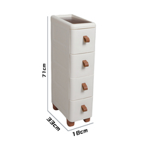 Meuble de rangement en plastique à 4 niveaux de 18 pouces pour chambre d'enfant, avec tiroirs